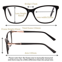 Load image into Gallery viewer, SHINU Custom Women Glasses with Diopters Multifocal Near and Far Reading Glasses Acetate Glasses Myopia Glasses Women
