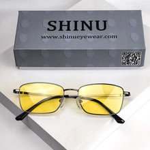 Load image into Gallery viewer, Night Vision Sunglasses Men Titanium Driving Glasses for Vision Blue Light Blocking Computer Glasses Yellow Lens Fishing Eyewear
