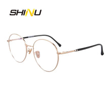 Загрузить изображение в средство просмотра галереи, SHINU Vintage Round Reading Glasses Women Men Fashion Reader Anti Blue Ray &amp; Antifatigue Diopter Eyeglasses Presbyopia Eyewear
