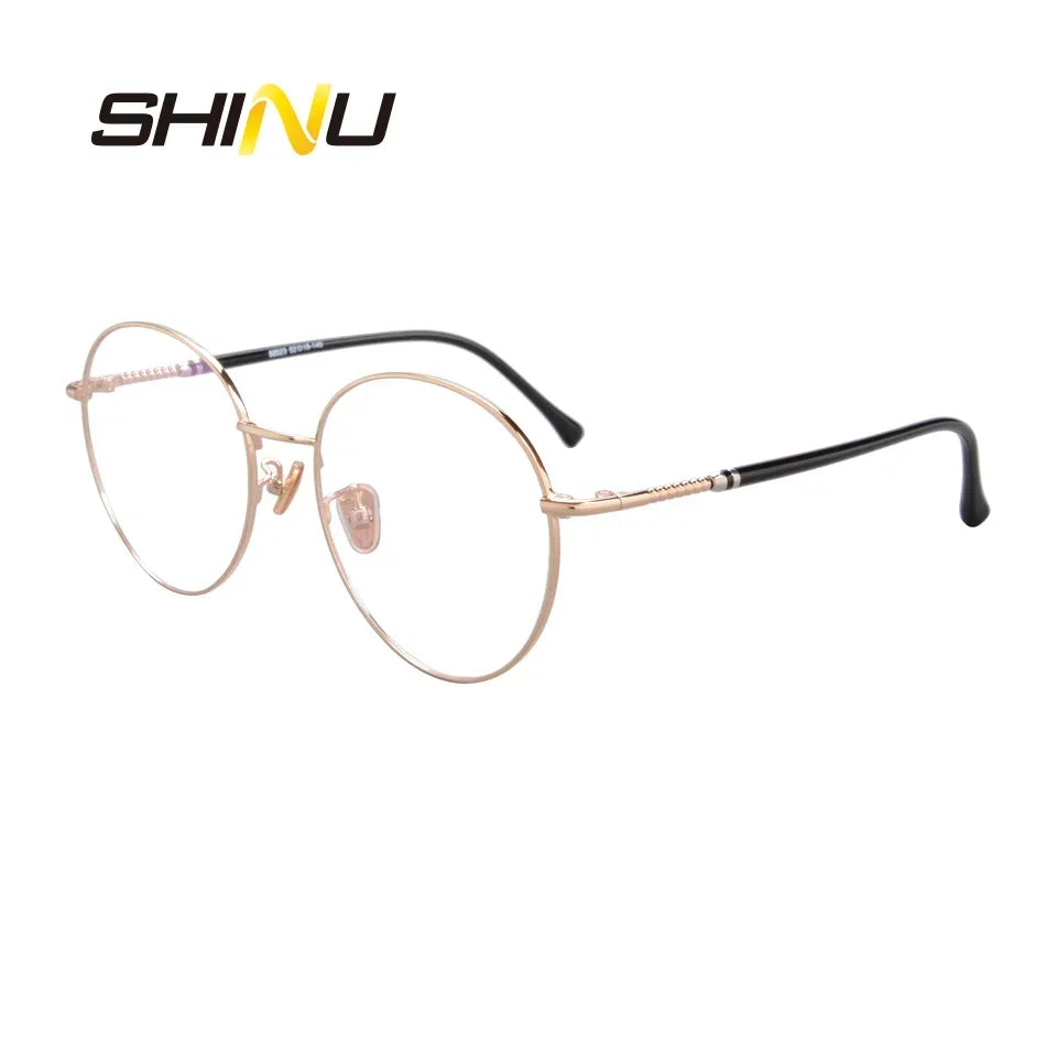 SHINU Vintage Round Reading Glasses Women Men Fashion Reader Anti Blue Ray & Antifatigue Diopter Eyeglasses Presbyopia Eyewear