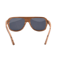 Load image into Gallery viewer, wooden polarized sunglasses men wood sunglasses zebra wood big frame polarized driving sunglass mens  6043
