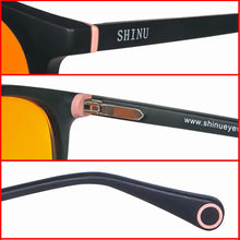 Load image into Gallery viewer, SHINU Women Glasses Red Lens for Better Sleep Orange Lenses Gaming Glasses Blue Light Filter Computer Glasses Custom Recipe
