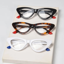 Carregar imagem no visualizador da galeria, White Cat Eye Glasses Acetate Eyeglasses Frame Anti Blue Light Prescription Glasses for Women Both Myopia or Presbyopia Diopter
