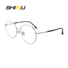 Загрузить изображение в средство просмотра галереи, SHINU Vintage Round Reading Glasses Women Men Fashion Reader Anti Blue Ray &amp; Antifatigue Diopter Eyeglasses Presbyopia Eyewear
