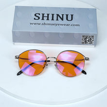 Load image into Gallery viewer, Red Lens Blue Light Blocking Glasses Men Women for Better Sleep Orange Lenses for Gaming Blue Light Computer Glasses Metal Frame
