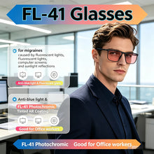 Load image into Gallery viewer, SHINU Light‑Tint FL‑41 Migraine Glasses, Relief for Photophobia and Light Sensitivity Against Fluorescent LED and Screen Glare
