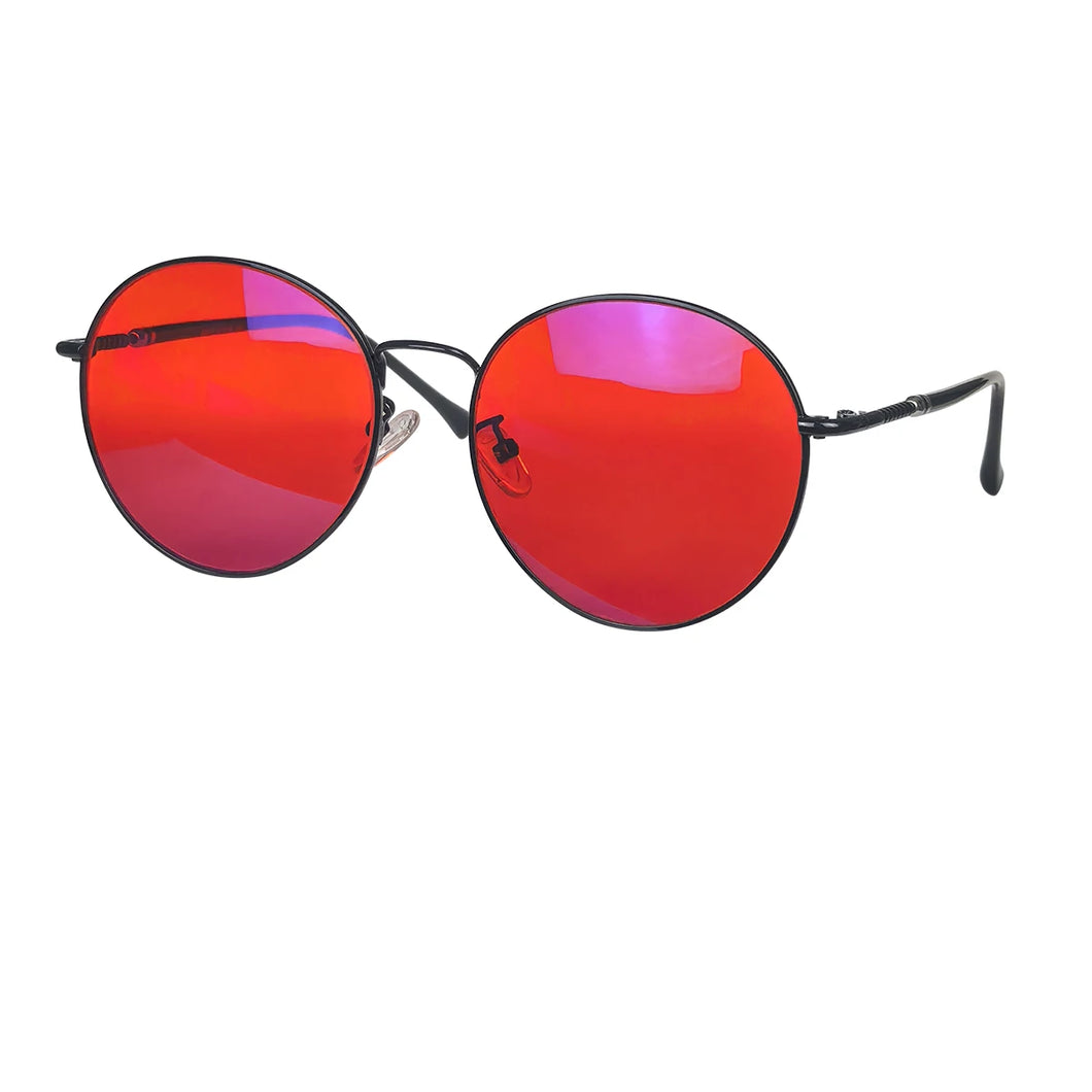 Round frame glasses man Red Lenses Butter Sleep Blue Light Blocking Orange Lense for long time work Eliminate Eye Strain Glasses