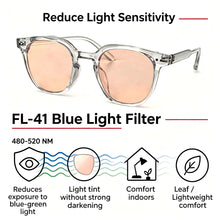 Carregar imagem no visualizador da galeria, SHINU FL-41 Migraine Glasses Light Lenses Blue Green Light Protection To Reduce Strain and Fatigue of The Eye SH019
