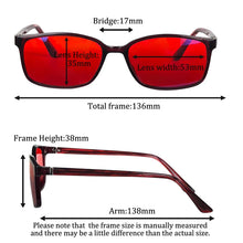 Load image into Gallery viewer, Red Glasses Block Blue Light Better Sleep Orange Lens Glasses for Working with Computer Gaming Glasses Blue Light Blocking
