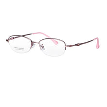 Load image into Gallery viewer, Women Myopia Glasses Titanium Frame Small Lens Size Prescription Glasses Single Vision Custom Buyer Prescription Half Frame
