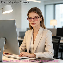 Загрузить изображение в средство просмотра галереи, SHINU FL-41 Photochromic Light Sensitivity Glasses Migraine Headache Relief Rose Lens Indoor Outdoor UV400 Blue Light Glasses
