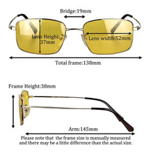 Carregar imagem no visualizador da galeria, Polarized Sunglasses Men Metal Frame Blue Light Blocking &amp; UV 400 for Daily Use Night Vision Yellow Driving Glasses
