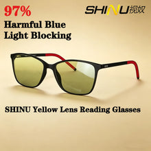 Carregar imagem no visualizador da galeria, SHINU Glasses Men Intelligent Blocking Harmful Blue Light Only New Technique Presbyopic Reading Glasses Radiation Protection
