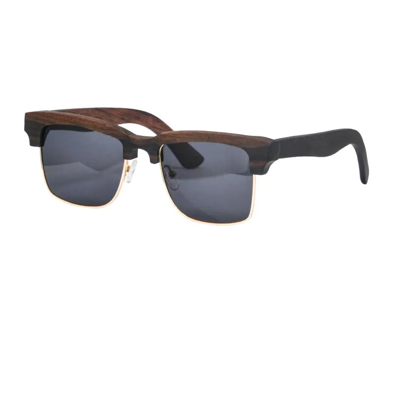 polarized sunglasses men ebony wood glasses y2k vintage small frame square sunglasses for men wood  handmade dark shades for men