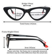 Load image into Gallery viewer, White Cat Eye Glasses Acetate Eyeglasses Frame Anti Blue Light Prescription Glasses for Women Both Myopia or Presbyopia Diopter
