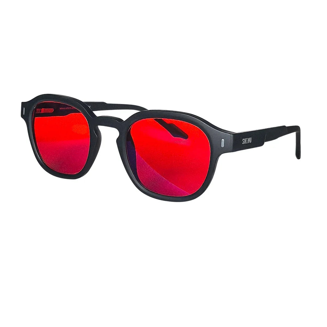 SHINU Sleep Better Red Lenses Blue Light Filter Glasses For Men Orange Lense Eyepieces Gaming Glasses Sleep Aid Glasses Custom