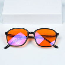 Загрузить изображение в средство просмотра галереи, SHINU Y2k Style Glasses Men Women Square Shape Red Lens Better Sleep Blue Light Blocking Glasses Orange Lens for Computer Gaming
