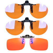 Load image into Gallery viewer, Anti Blue Light Clip on Glasses Polarized Clip on Sunglasses Orange Bluelight Lens Yellow Anti-glare Driving Lenses Brown Grey
