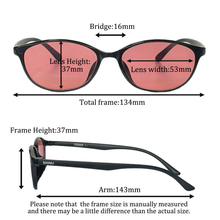 Load image into Gallery viewer, SHINU FL-41 Migraine Glasses FL41 Tinted Glasses Block 480-520nm Blue Green Light Anti Photophobia Tint Color Sunglasses Women
