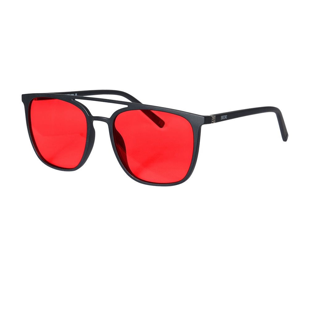 SHINU Light Blocking Glasses Red Lens Blue and Green Blocking Glasses Disruptive Eliminate Eye Strain 080RD