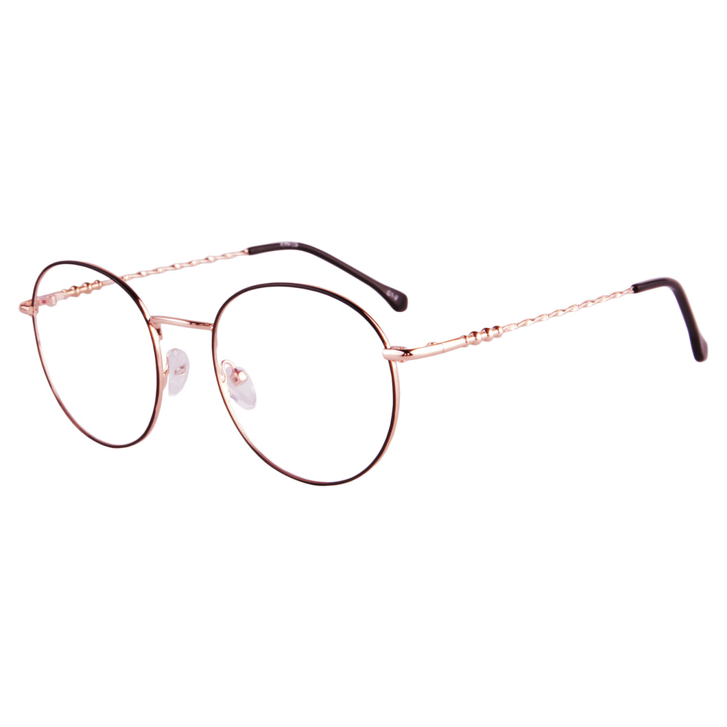 Óculos de leitura anti-luz azul com armação redonda e lentes limpas - 363