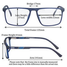 Load image into Gallery viewer, Blue Ray Blocking Reading Glasses Men Computer Gaming Eyeglasses Readers SHINU-SH051N
