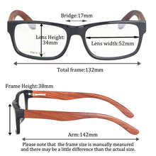 Загрузить изображение в средство просмотра галереи, SHINU фотохромные прогрессивные мультифокусные очки для чтения, бифокальные очки для чтения на близком расстоянии, очки в деревянной оправе из ацетата, пресбиопия F0014
