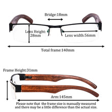 Load image into Gallery viewer, SHINU+2.50 Computer Reading Glasses for Men Blue Light Blocking Wood Frame Glasses-2739
