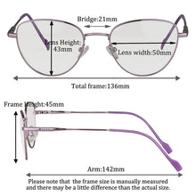 Загрузить изображение в средство просмотра галереи, Женские прогрессивные многофокусные очки для чтения с защитой от синего света, серые очки на клипсе, очки по рецепту SHINU-RY1020
