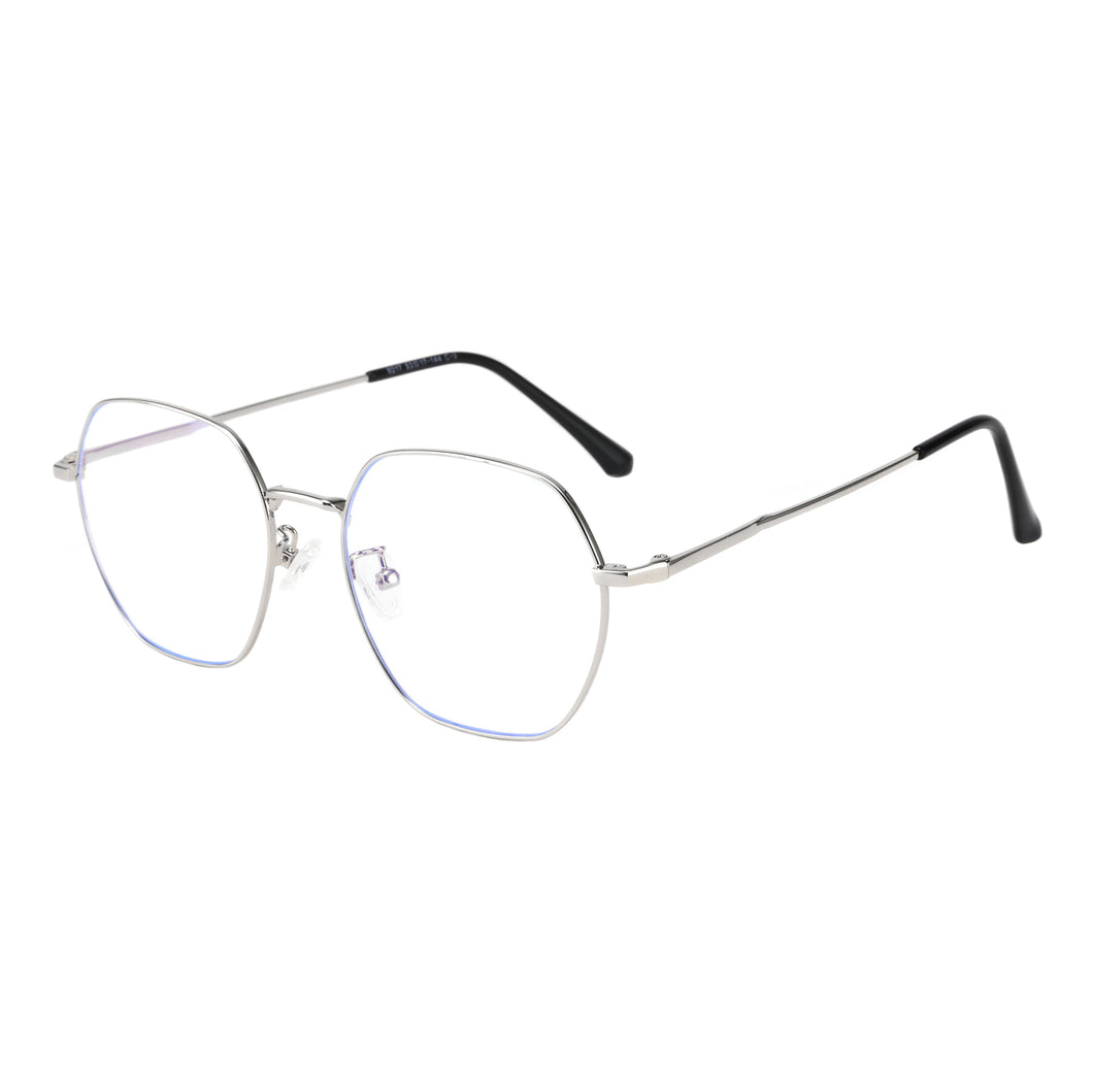 Круглые металлические оправы с чистыми линзами и защитой от синего света, прогрессивные мультифокусные очки для чтения-9217