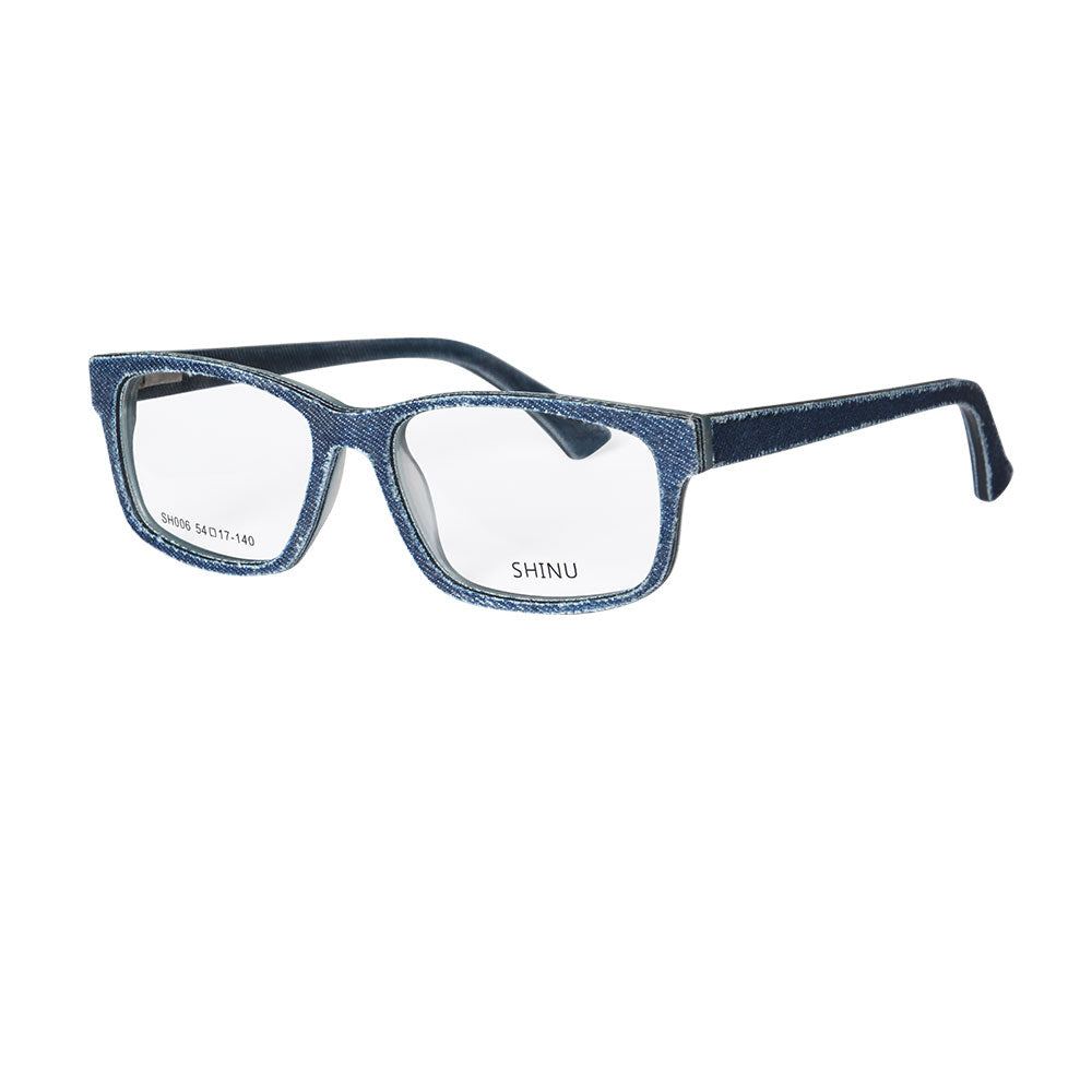 SHINU Anti Blue Light Myopia Glasses Men Women Denim Frame Prescription Glasses Nearsighted Eye Glasses for Computer-SH006