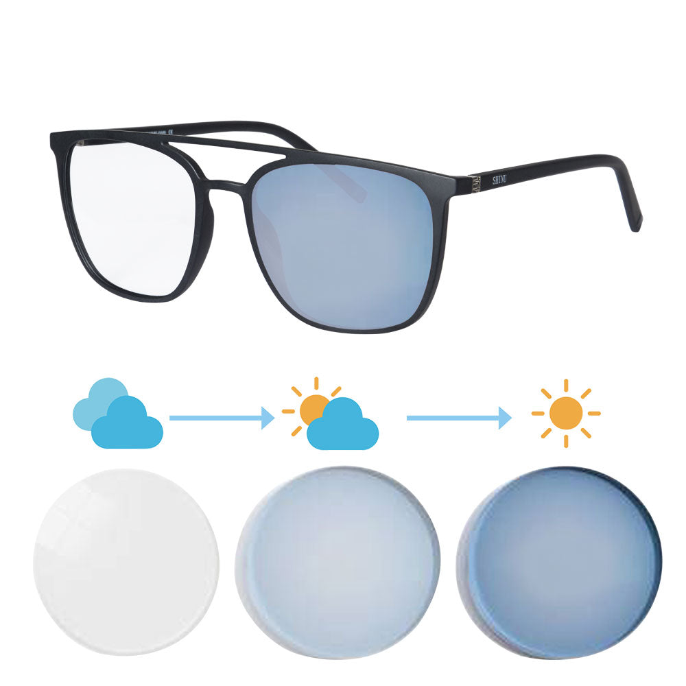 Shinu óculos de miopia feminino, óculos de sol fotocrômicos para mulheres, mudança de lente azul, óculos de transição, óculos negativos sh080