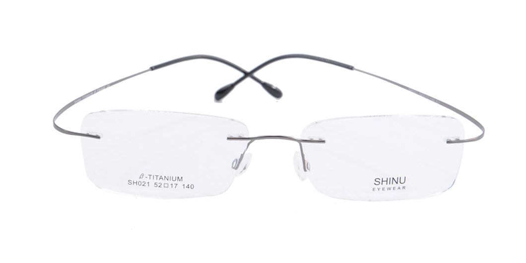 SHINU Rimless Titanium Frame Blue Light Blocking Computer Glasses Men Women Magnification Prescription Eyeglasses-SH021