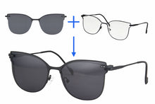 Загрузить изображение в средство просмотра галереи, Серые солнцезащитные очки на клипсе с защитой от синего света, очки по рецепту, прогрессивные мультифокусные очки для чтения SHINU-RY1022
