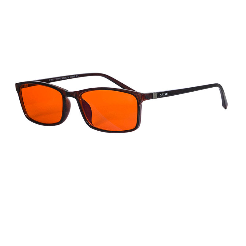 SHINU 99.9% Blue Light Blocking Reading Glasses with Orange Tinted Filter Lens for Nighttime Anti Screen Glare Computer Eyeglasses-SH074