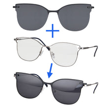 Load image into Gallery viewer, Grey Clip on Sunglasses Anti Blue Light Prescription Glasses Progressive Multifocus Reading Glasses SHINU-RY1022
