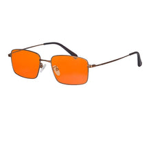 Load image into Gallery viewer, Men’s Glasses Metal Frame Orange Lenses Blue Light Filter Computer Glasses for Gaming Full Blocking Light Blue Eyewear Lunette
