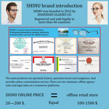Load image into Gallery viewer, SHINU Team Can Help You Make Your Own Brand for Eyeglasses Frame or Prescription Glasses
