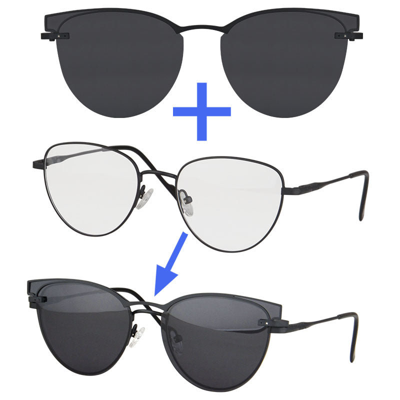 Женские прогрессивные многофокусные очки для чтения с защитой от синего света, серые очки на клипсе, очки по рецепту SHINU-RY1020
