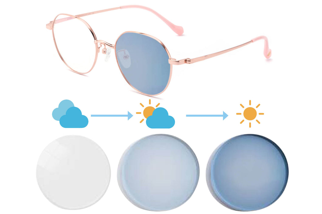 Shinu óculos de prescrição femininos de titânio, armação de lentes fotocromáticas que mudam 5 cores à luz do sol, óculos de grau feminino 1027