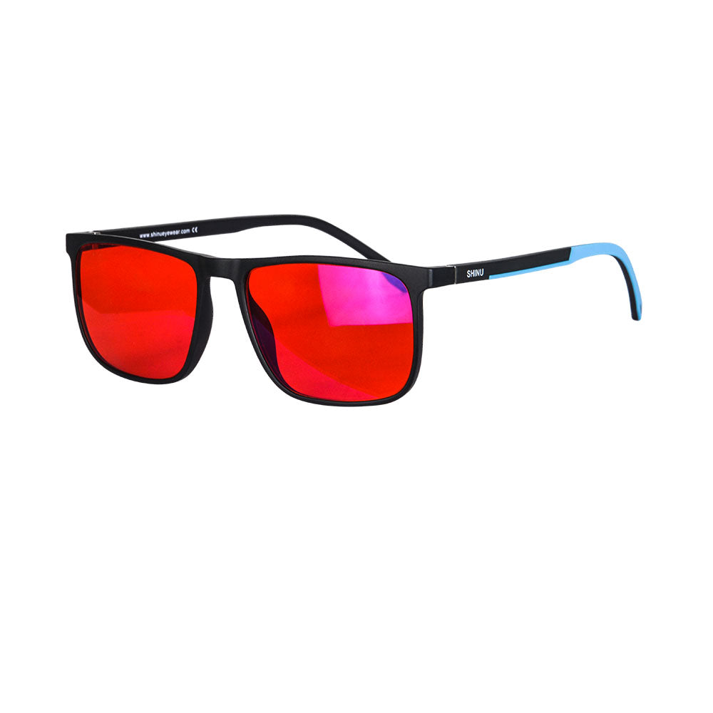 SHINU Brand Good Sleep Blue Light Blocking Glasses Men Red