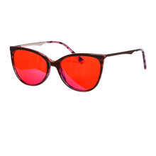 Load image into Gallery viewer, SHINU Red Lens Glasses Women Cateye Frame 100% Eliminate Eye Strain Glasses Orange Lens Glasses-AM66
