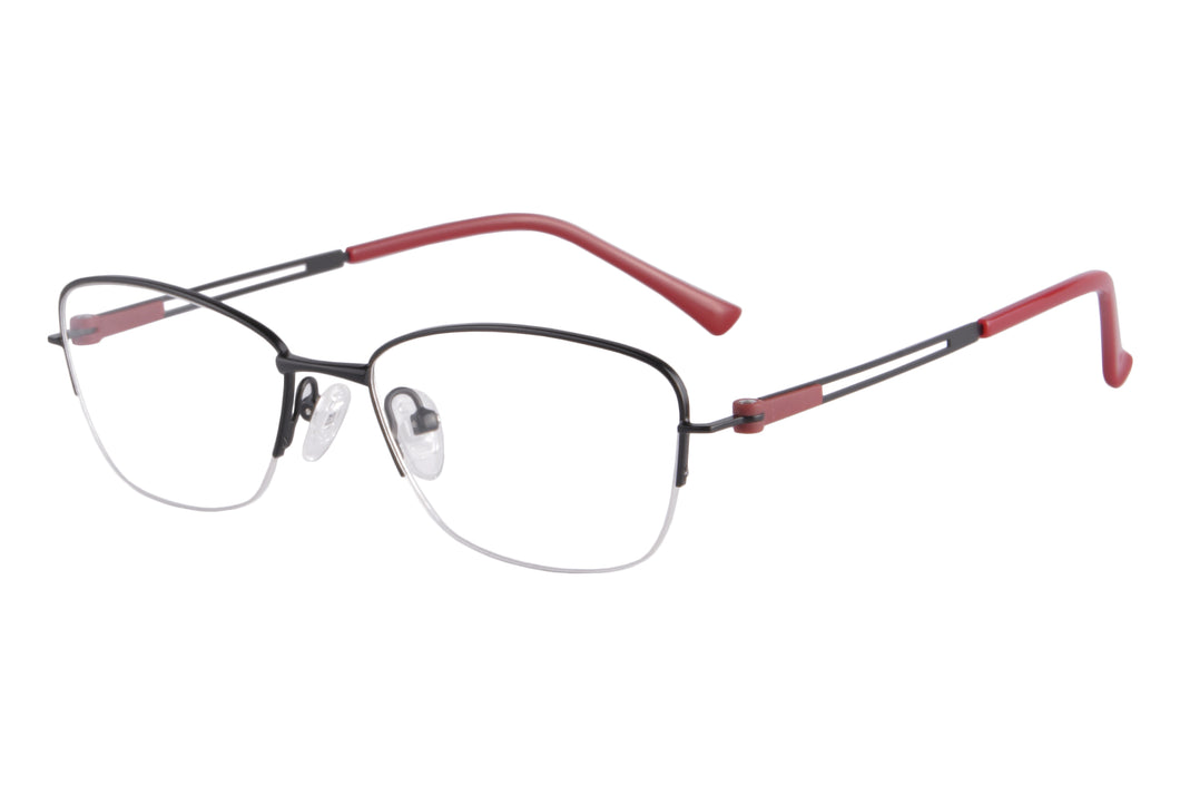 Meia armação de metal com lentes limpas, óculos anti-luz azul para miopia - DC5071