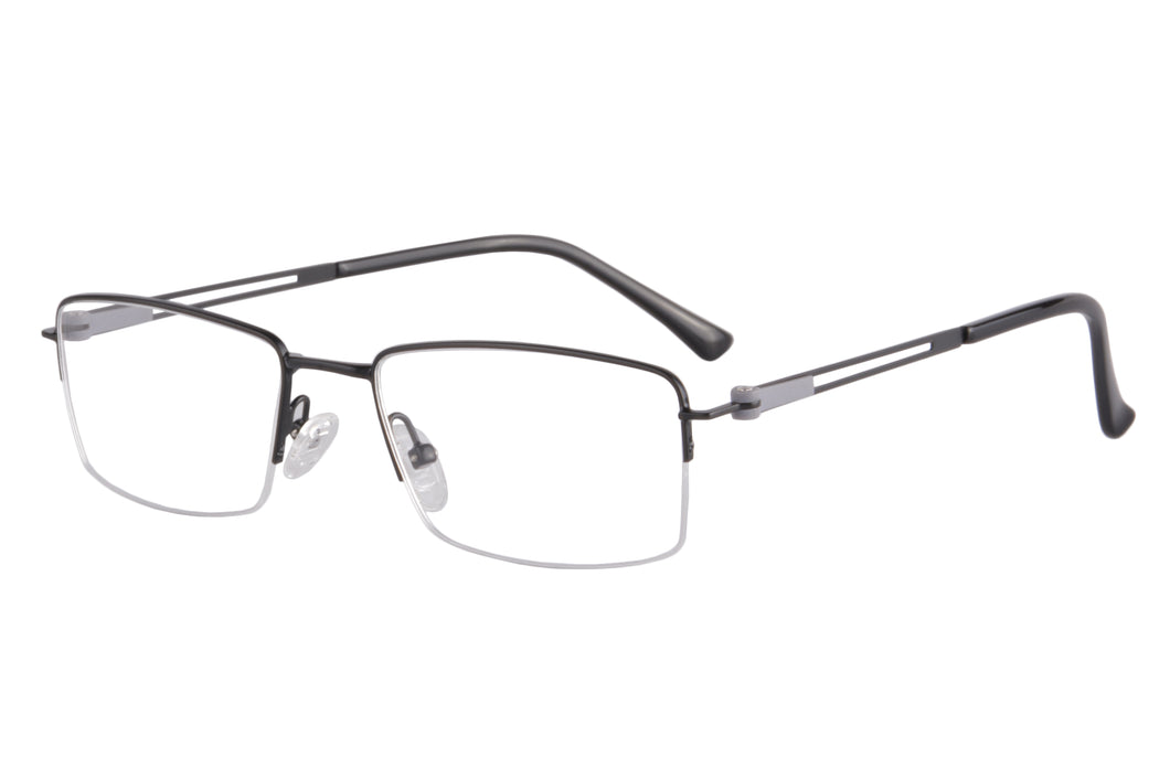 Meia armação de metal com lentes limpas, óculos anti-luz azul para miopia - DC5074