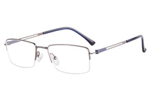Carregar imagem no visualizador da galeria, Meia armação de metal com lentes limpas, óculos anti-luz azul para miopia - DC5074
