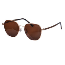 Load image into Gallery viewer, Titanium sunglasses wooden glasses women vintage shades sunglasses men trending glasses 2022 polarized lenses DIY logo on temple

