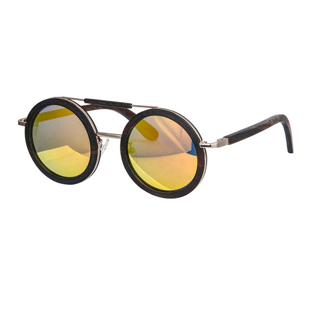 Деревянные солнцезащитные очки женские роскошные брендовые дизайнерские круглые солнцезащитные очки женские поляризационные очки винтажные солнцезащитные очки ручной работы DIY логотип
