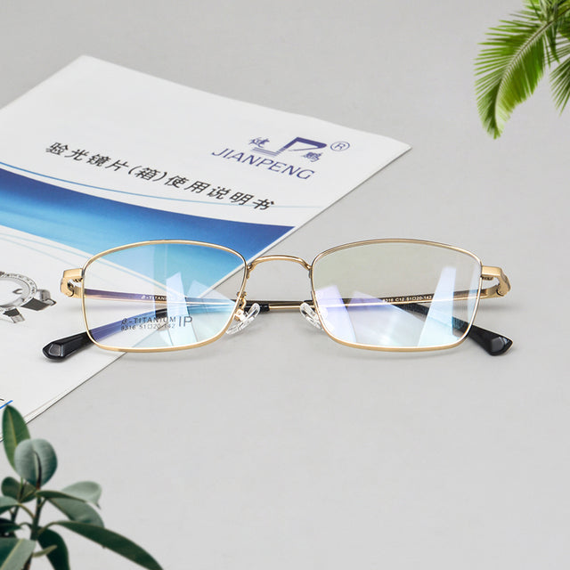 Óculos de titânio óculos masculinos óculos de leitura progressiva óculos de prescrição de visão única astigmatismo lentes bluelight