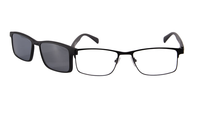 Clipe de metal em óculos de sol masculino polarizado quadrado miopia quadro prescrição condução lente visão noturna dupla finalidade 9914