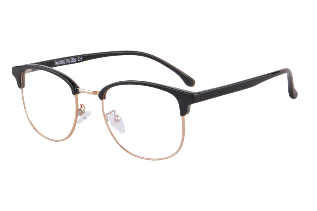 Meia armação masculina óculos anti-azul para miopia leve - T6595
